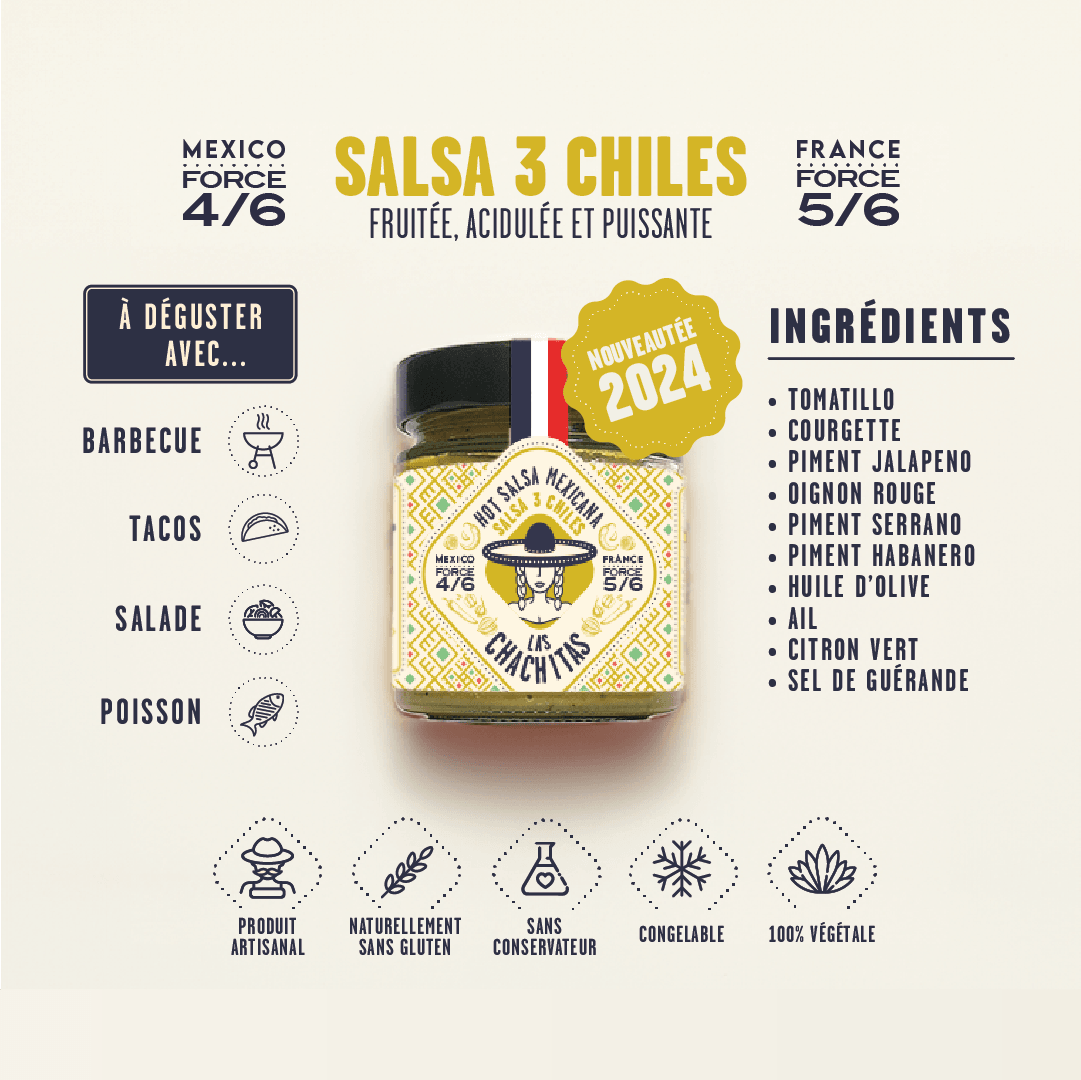 las-chachitas-salsa-3-chiles-sauce-verte-piquante-100-g image 3