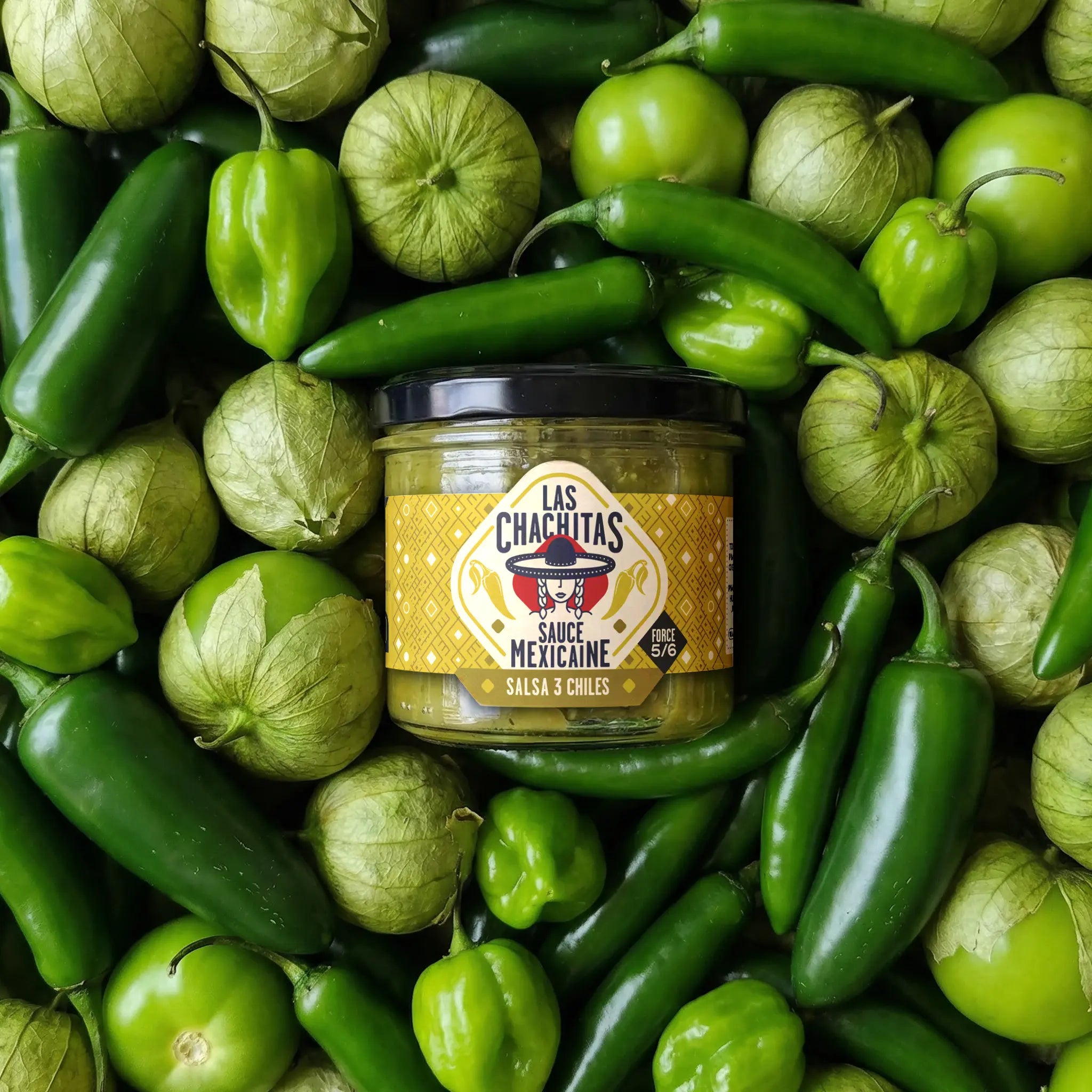 las-chachitas-salsa-3-chiles-sauce-verte-piquante-100-g image 1